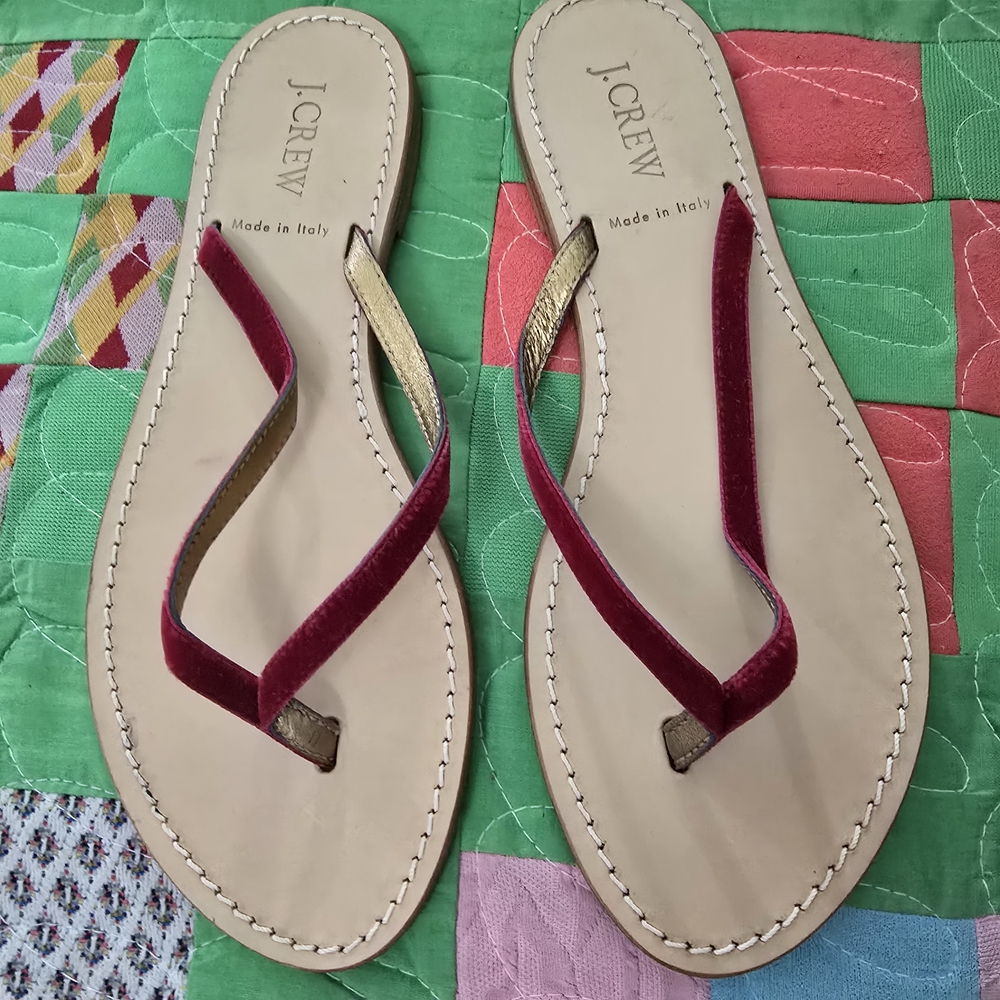J. Crew Velvet Sandals Womens Size 8US